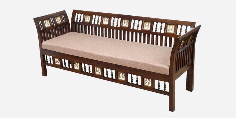 Solid Wood 3 Seater Sofa in Walnut Colour - Image 2