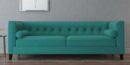 Velvet 3 Seater Sofa In Turqoise
