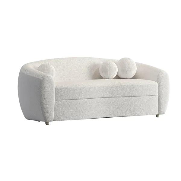 Joel White Teddy Velvet 3 Seaters Curved Sofa for Living Room - Image 5