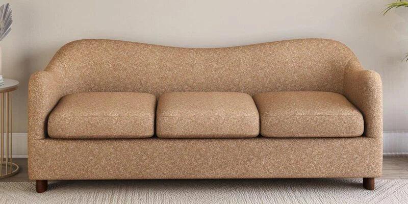 3 Seater Curve Sofa In Sand Beige Finish