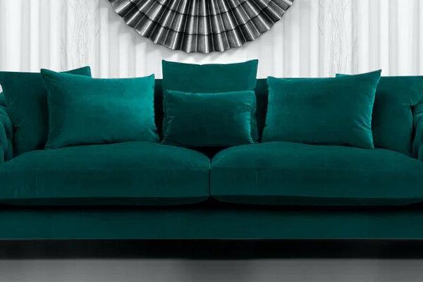 Fabric 3 Seater Sofa in Greenish Blue Colour