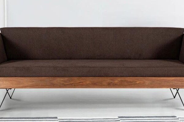 Fabric 3 Seater Sofa In Brown Colour