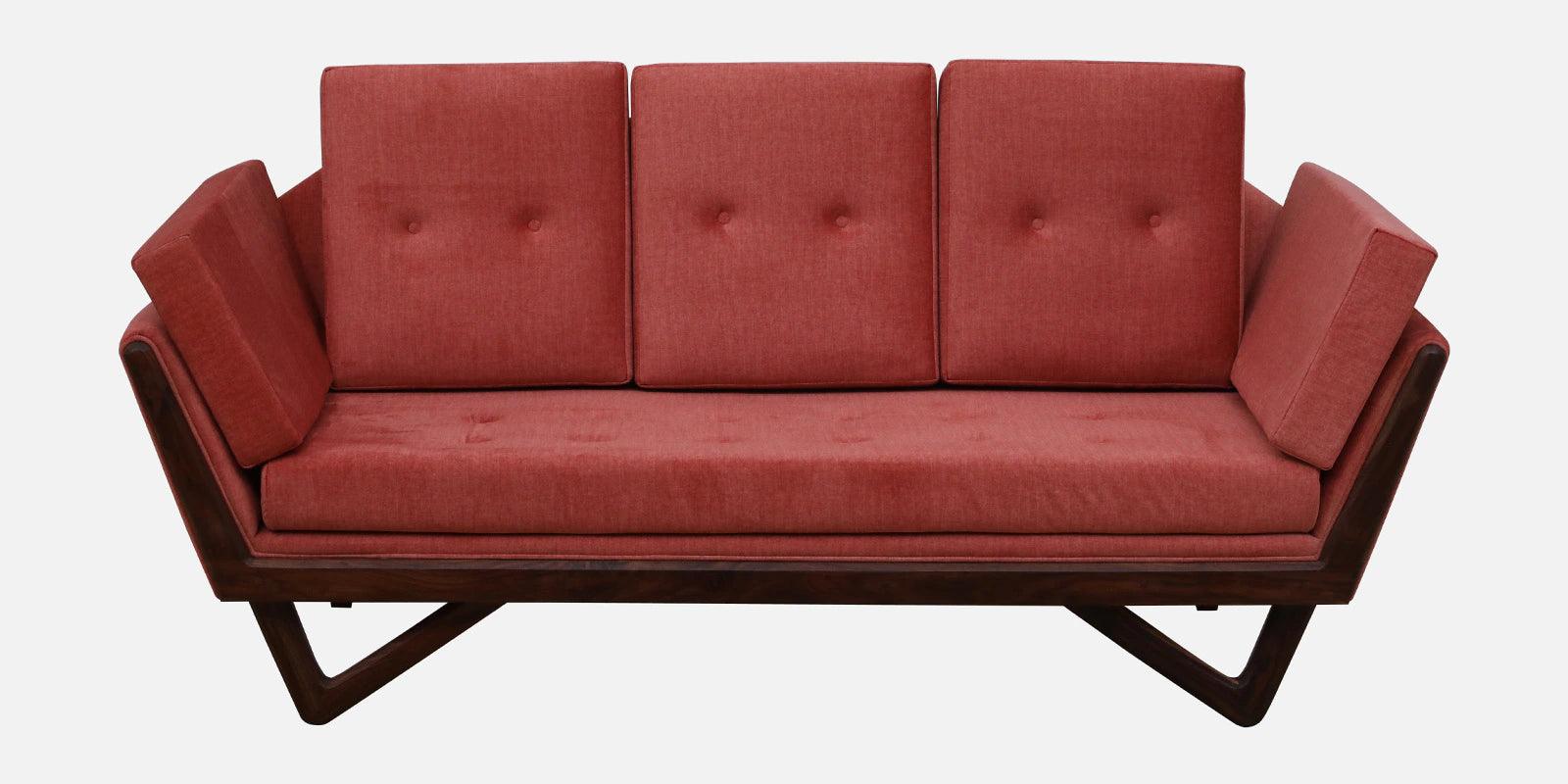 Sheesham Wood 3 Seater Sofa In Scratch Resistant Provincial Teak Finish - Image 2