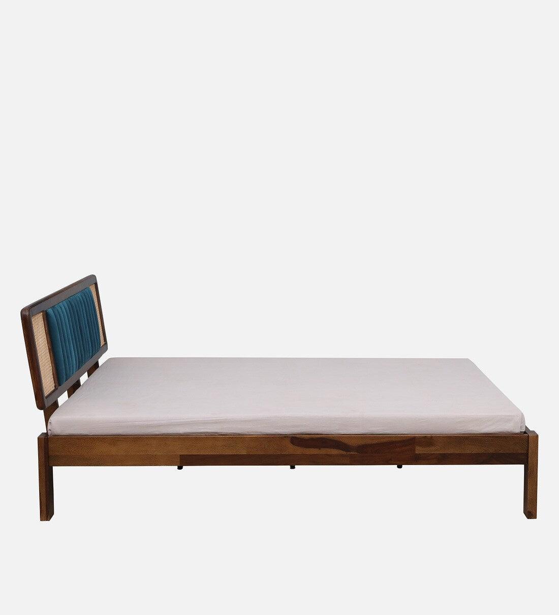 Bliss Cane King Size Bed In Scratch Resistant Teak Finish - Image 3