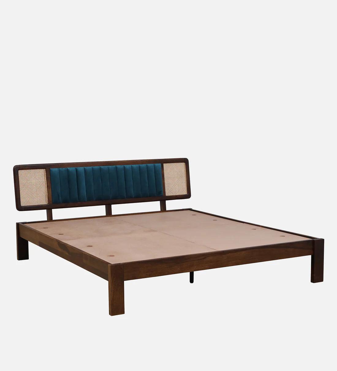 Bliss Cane King Size Bed In Scratch Resistant Teak Finish - Image 5