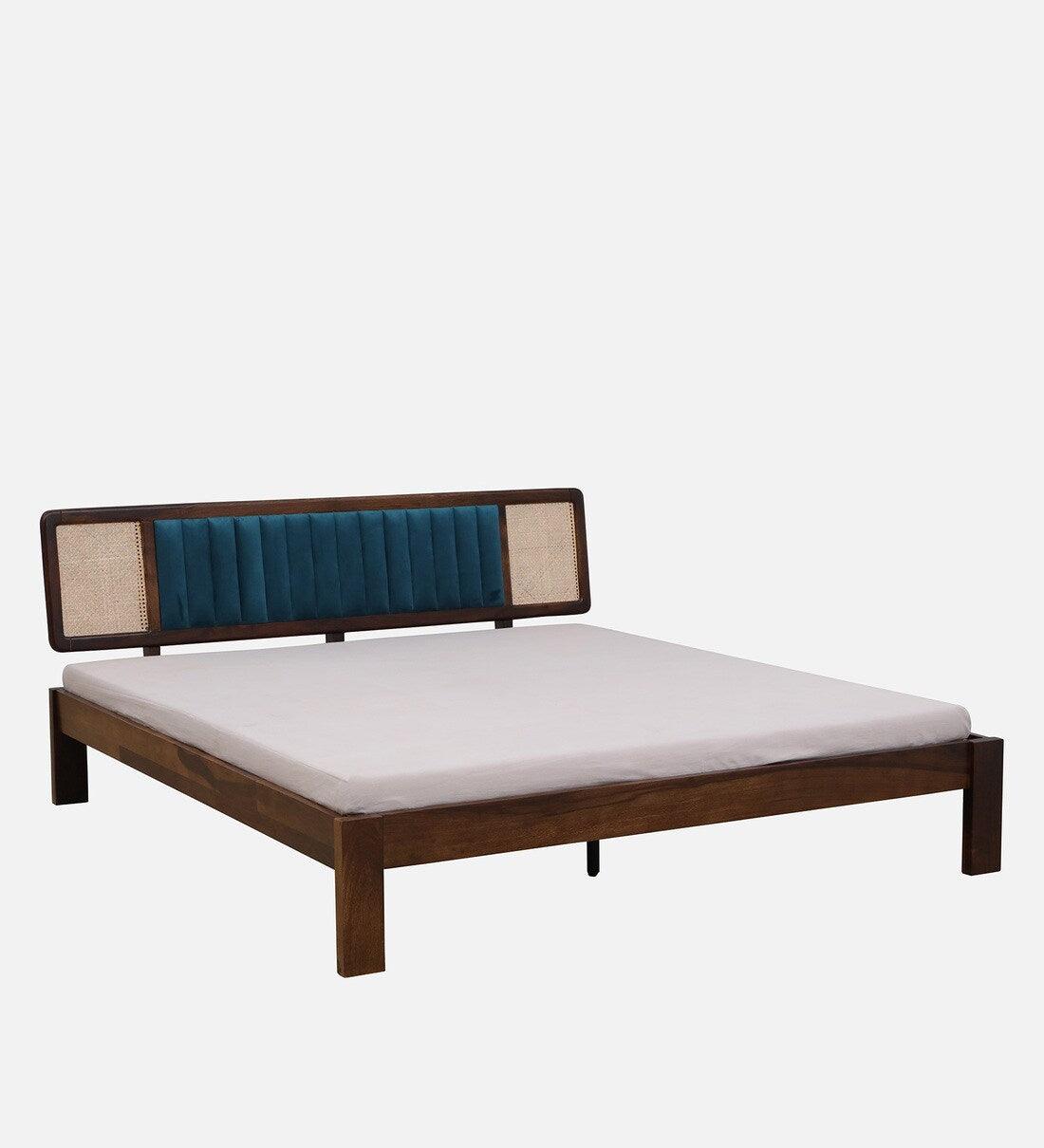 Bliss Cane King Size Bed In Scratch Resistant Teak Finish - Image 2