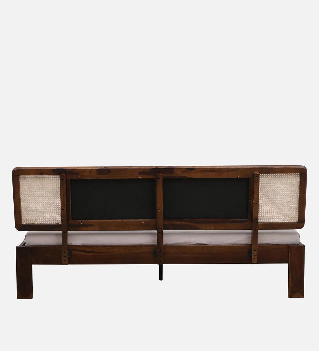 Bliss Cane King Size Bed In Scratch Resistant Teak Finish - Image 7