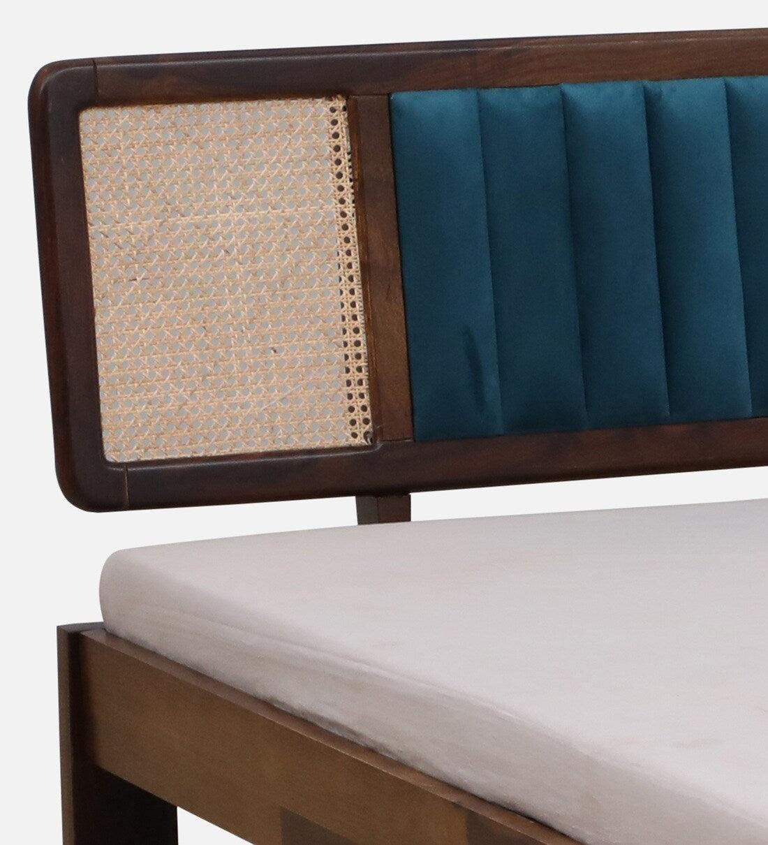 Bliss Cane King Size Bed In Scratch Resistant Teak Finish - Image 6