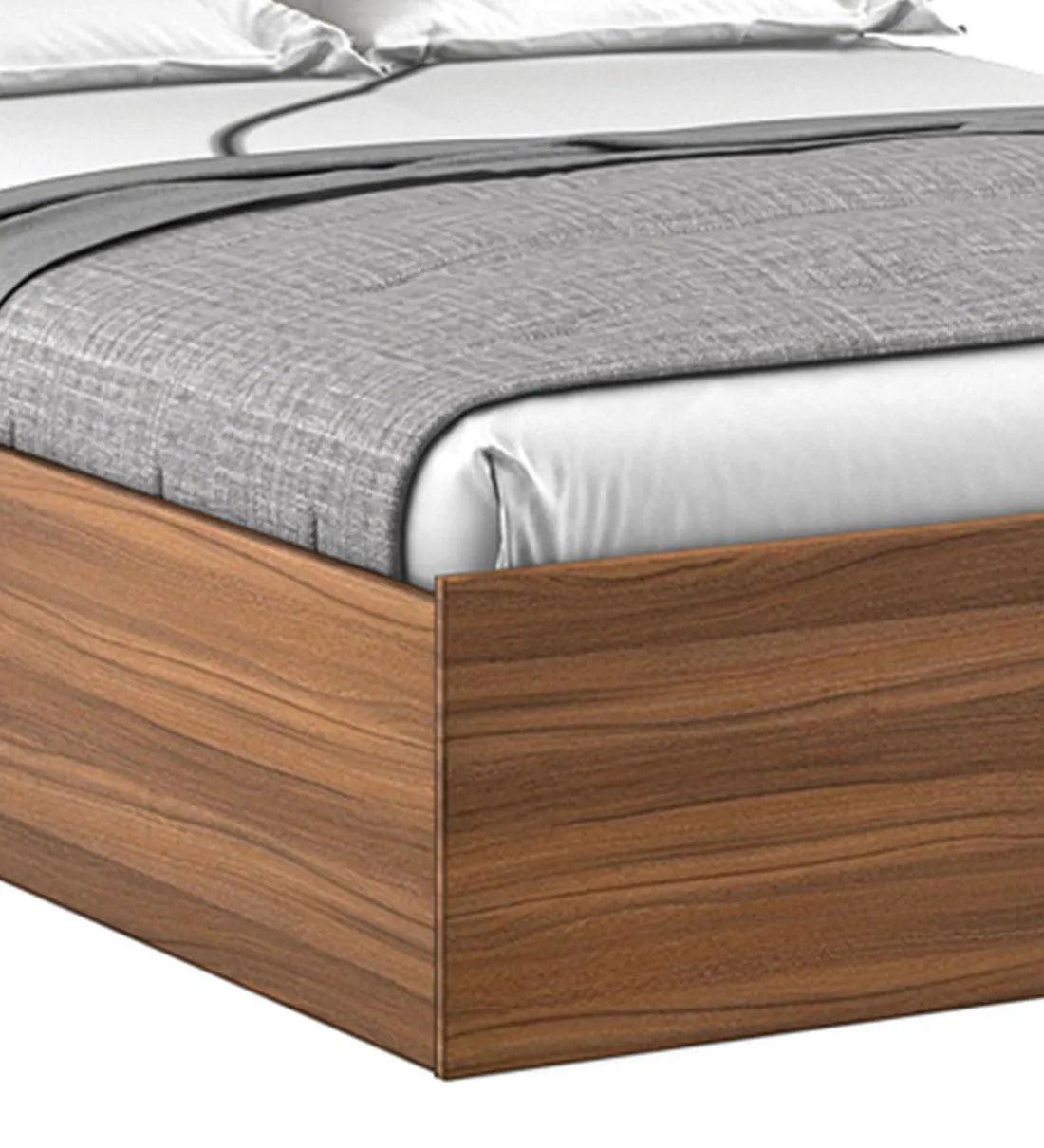 King Size Bed in Exotic Teak Finish with Hydraulic Storage - Image 5