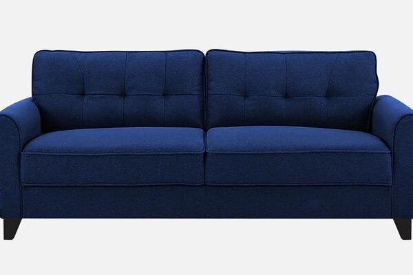 Fabric 3 Seater Sofa In Cool Cobalt Colour