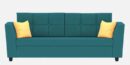 Velvet 3 Seater Sofa In Arabian Green Colour