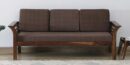 Sheesham Wood 3 Seater Sofa In Scratch Resistant Brown & Provincial Teak Finish
