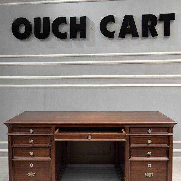 Classic Wooden Executive Office Table with Storage Drawers | Premium Work Desk