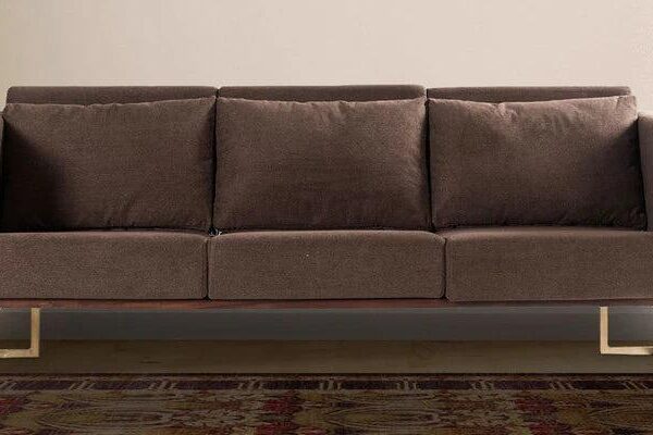 Fabric 3 Seater Sofa In Brown Colour