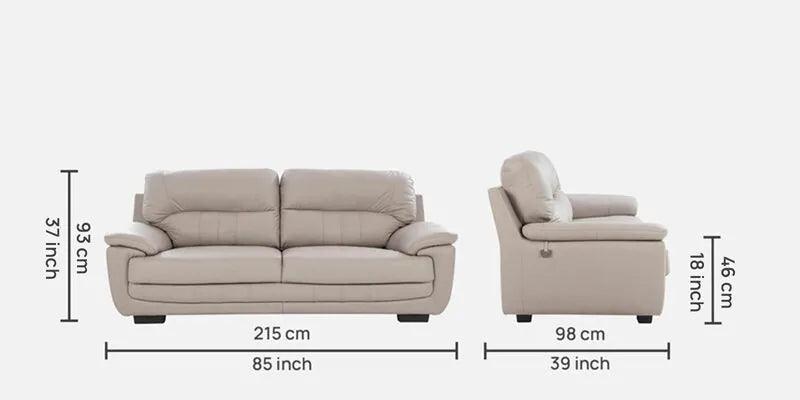 Leather 3 Seater Sofa in Cream Colour - Image 6