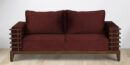 Solid Wood 3 Seater Sofa In Wine Red Colour