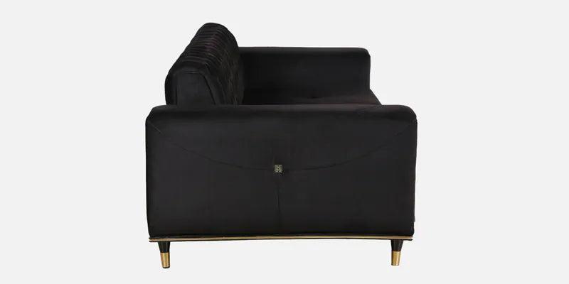 Velvet 3 Seater Sofa In Black Colour with Adjustable Back rest - Image 5