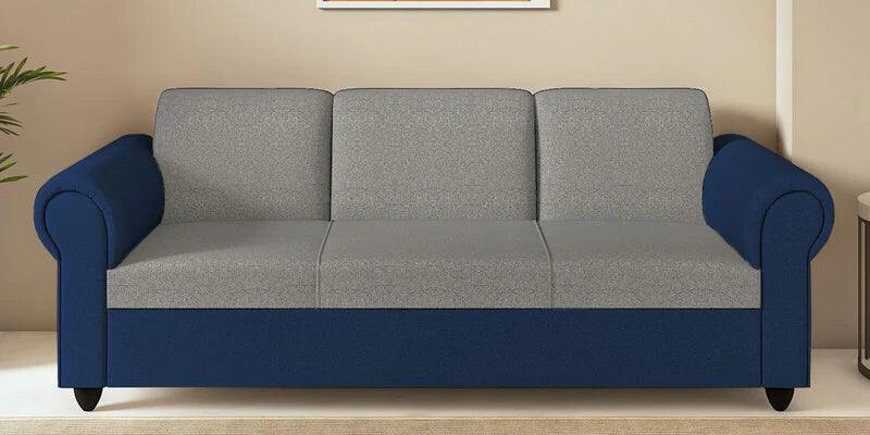 Fabric 3 Seater Sofa In Blue & Light Grey Finish