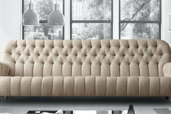 Fabric 3 Seater Sofa in Beige Colour