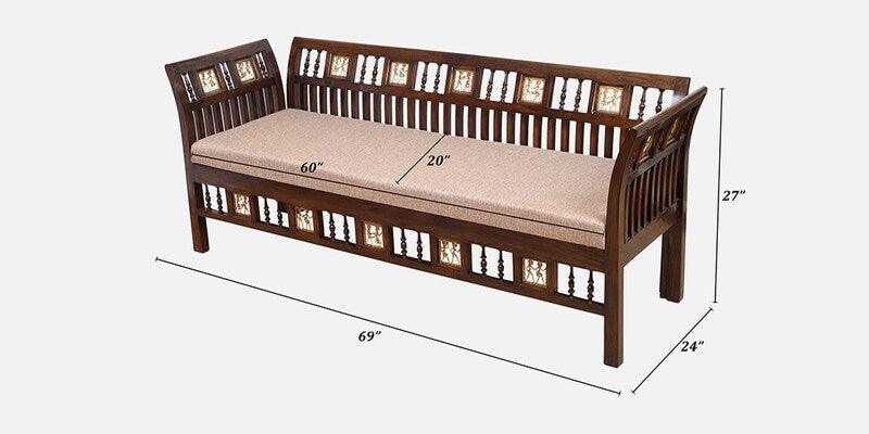 Solid Wood 3 Seater Sofa in Walnut Colour - Image 5