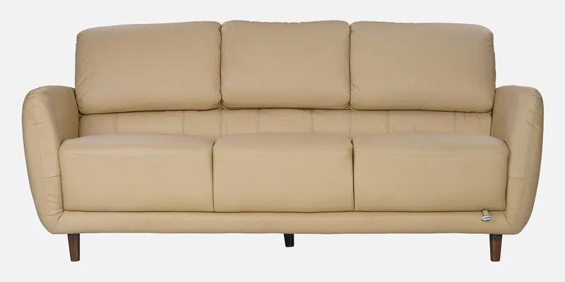 Leather 3 Seater Sofa in Milky White Colour - Image 3