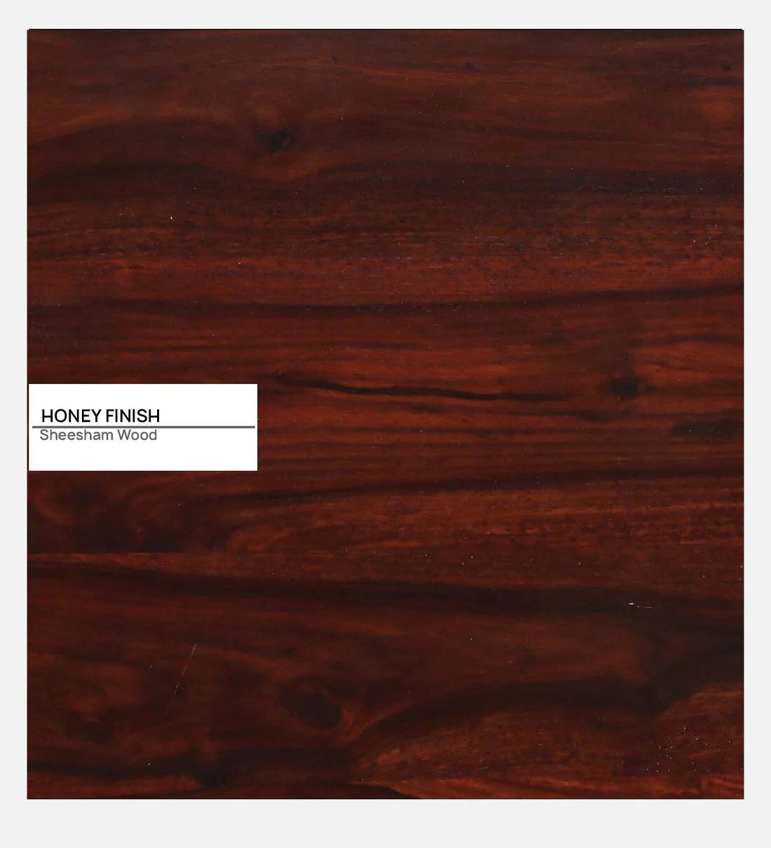 Sheesham Wood King Size Bed In Scratch Resistant Honey Oak Finish with Tiles on Footrest - Image 8