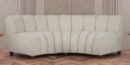 Boucle Fabric 3 Seater Curve Shaped Sofa in Off White Colour