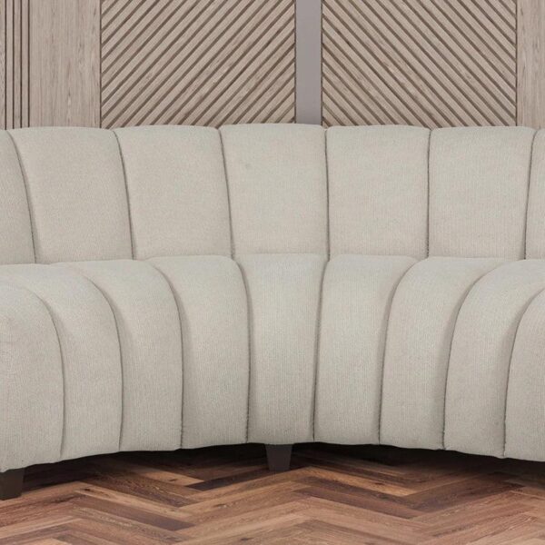 Boucle Fabric 3 Seater Curve Shaped Sofa in Off White Colour