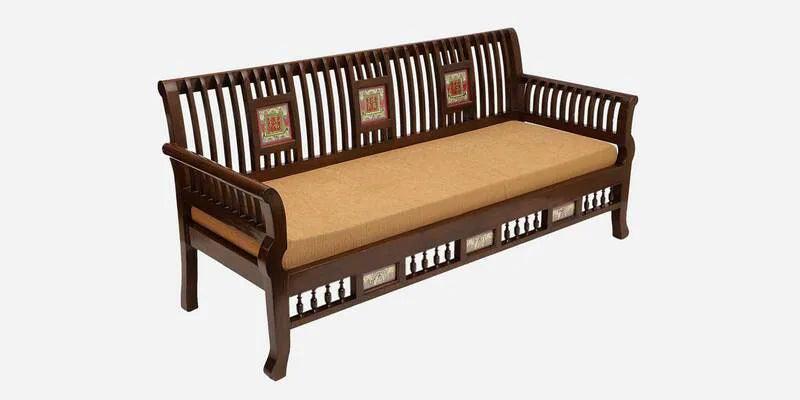 Solid Wood 3 Seater Sofa in Walnut Colour - Image 3