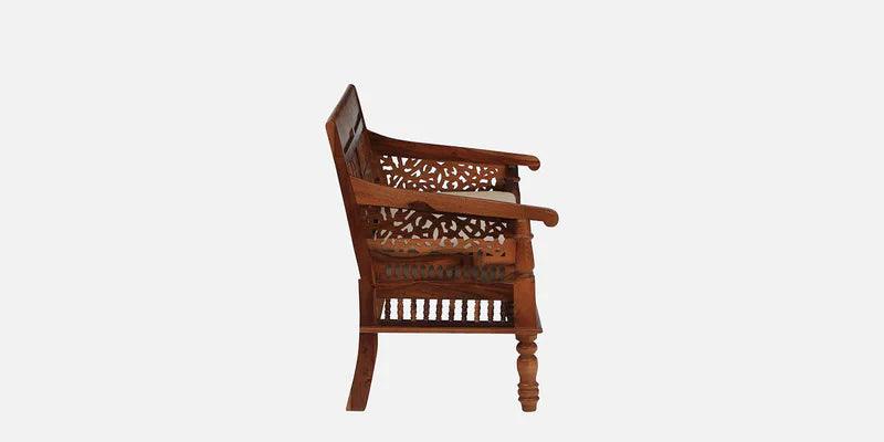 Sheesham Wood 2 Seater Sofa In Honey Oak Finish - Image 5