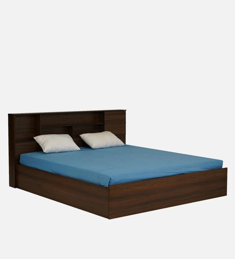King Size Bed in Walnut Finish with Box Storage - Image 2