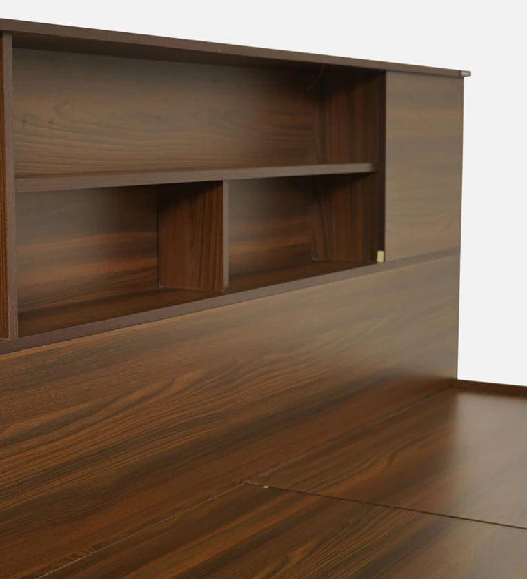 King Size Bed in Walnut Finish with Box Storage - Image 6