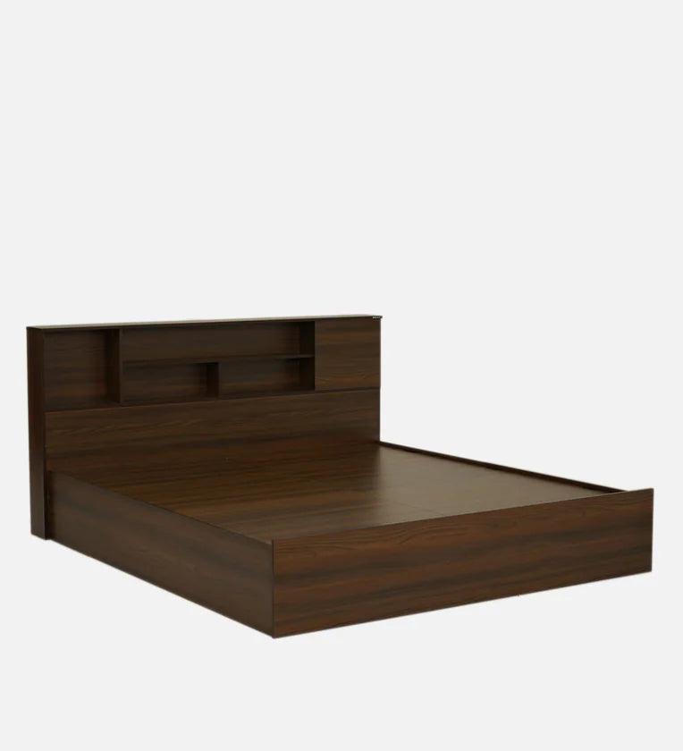 King Size Bed in Walnut Finish with Box Storage - Image 4