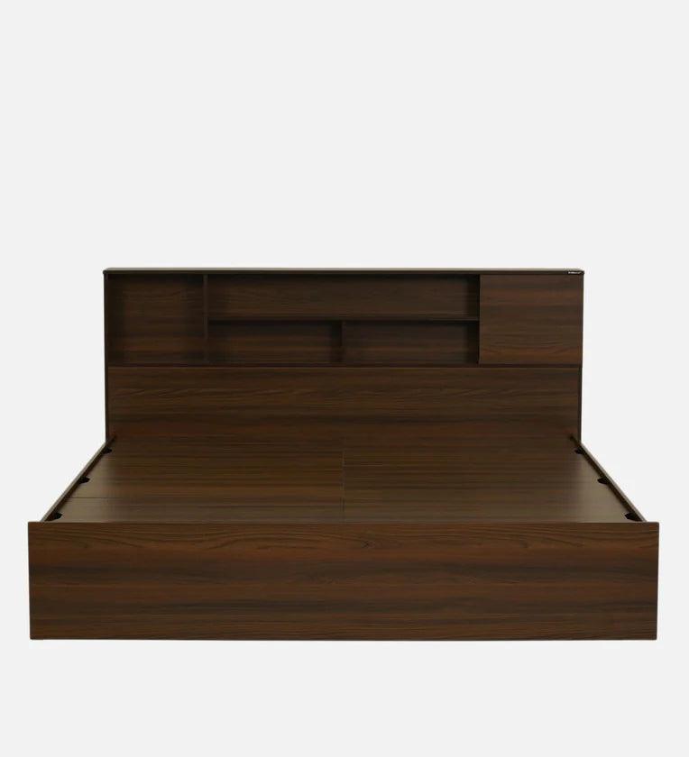 King Size Bed in Walnut Finish with Box Storage - Image 3