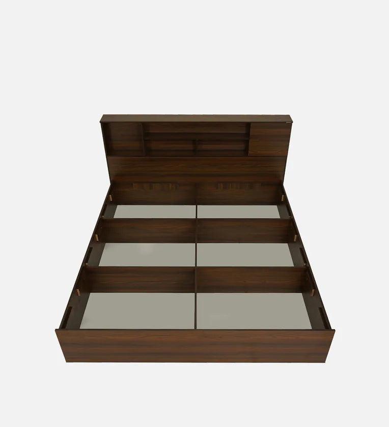 King Size Bed in Walnut Finish with Box Storage - Image 7