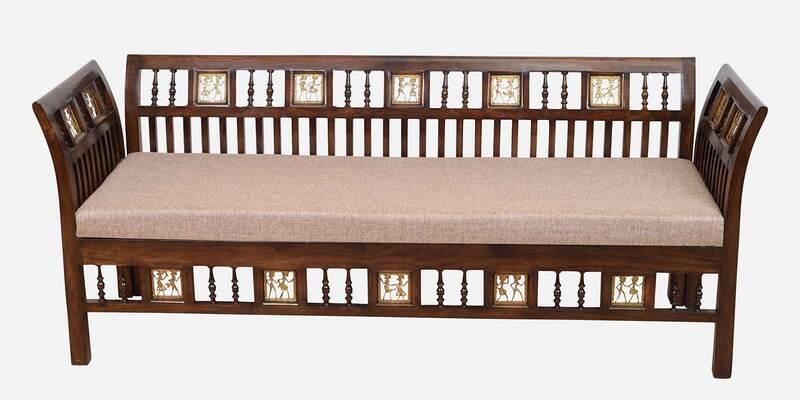 Solid Wood 3 Seater Sofa in Walnut Colour - Image 3