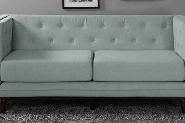 Fabric 3 Seater Sofa In Ice Blue Colour