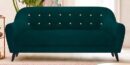 Velvet 3 Seater Sofa in Green Colour
