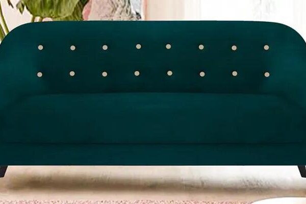 Velvet 3 Seater Sofa in Green Colour