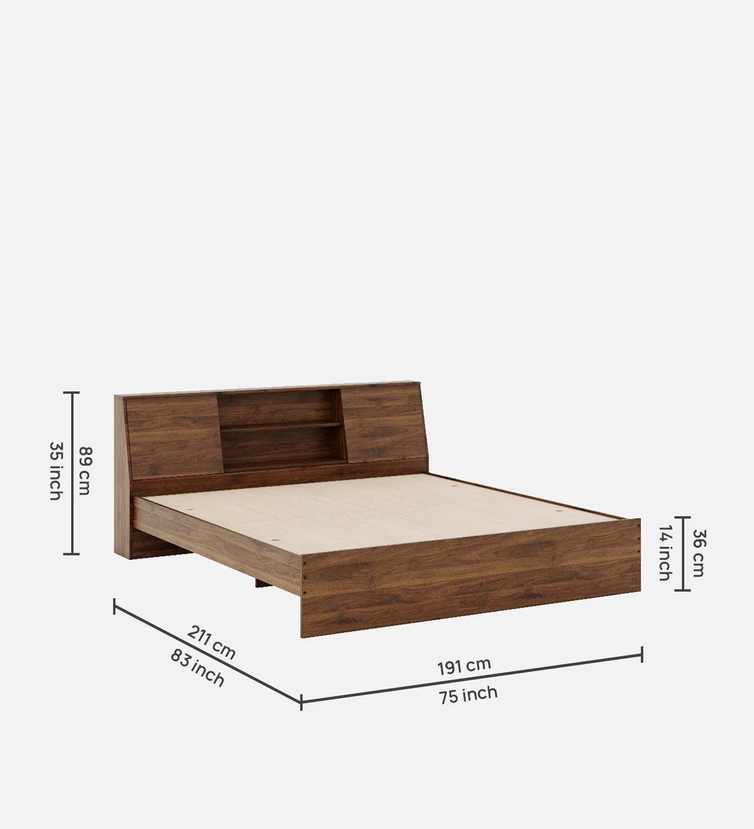 Denz King Size Bed In Columbian Walnut Colour - Image 4
