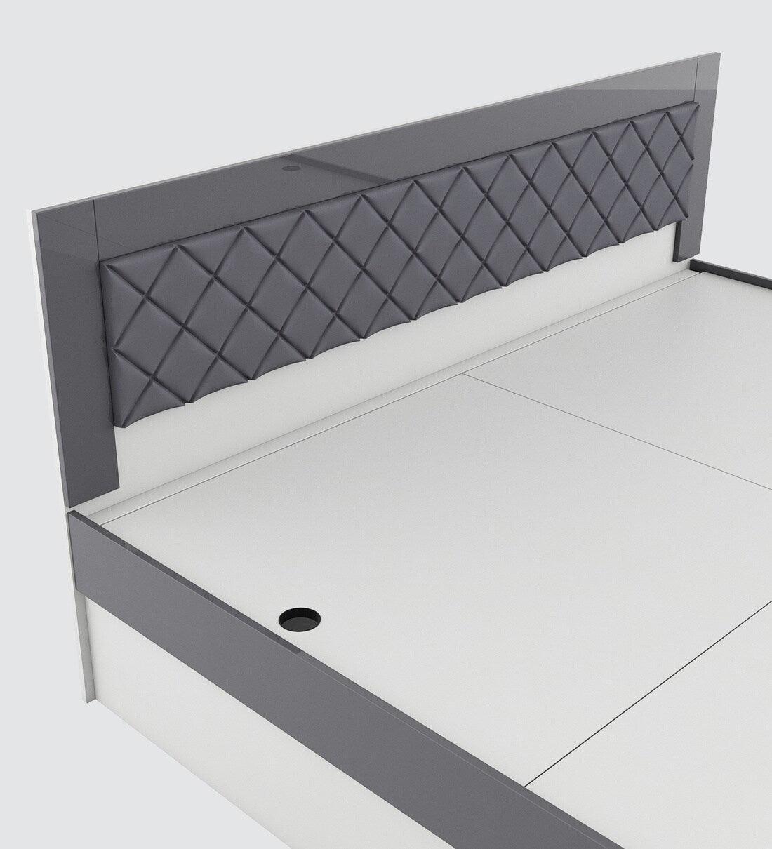 Honaya King Size Bed in Frosty White Finish with Box Storage - Image 6