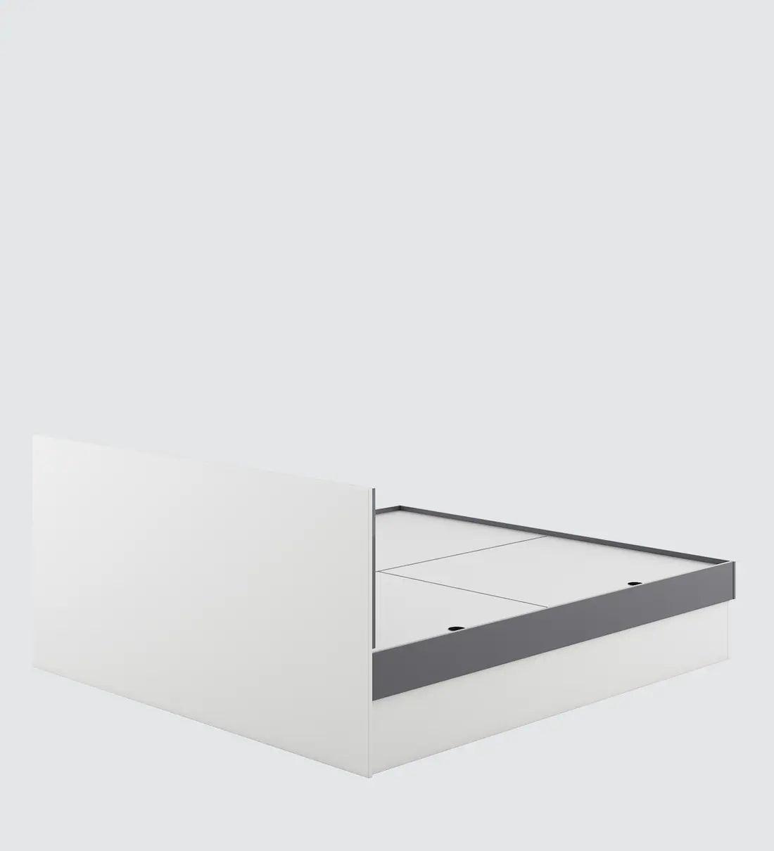 Honaya King Size Bed in Frosty White Finish with Box Storage - Image 5