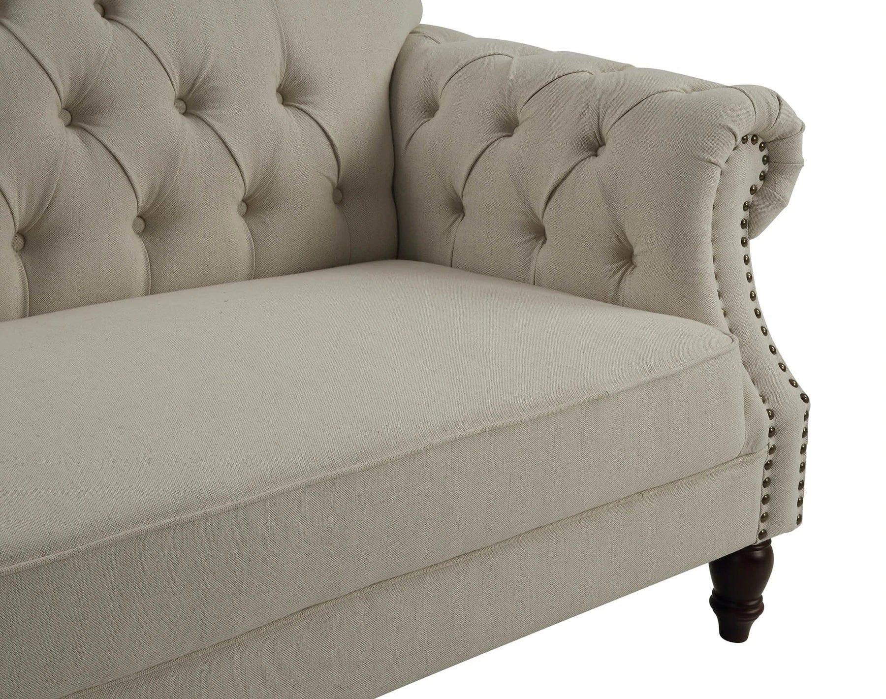 VAUCLUSE 3 SEATER FABRIC SOFA BEIGE COLOUR - Image 7