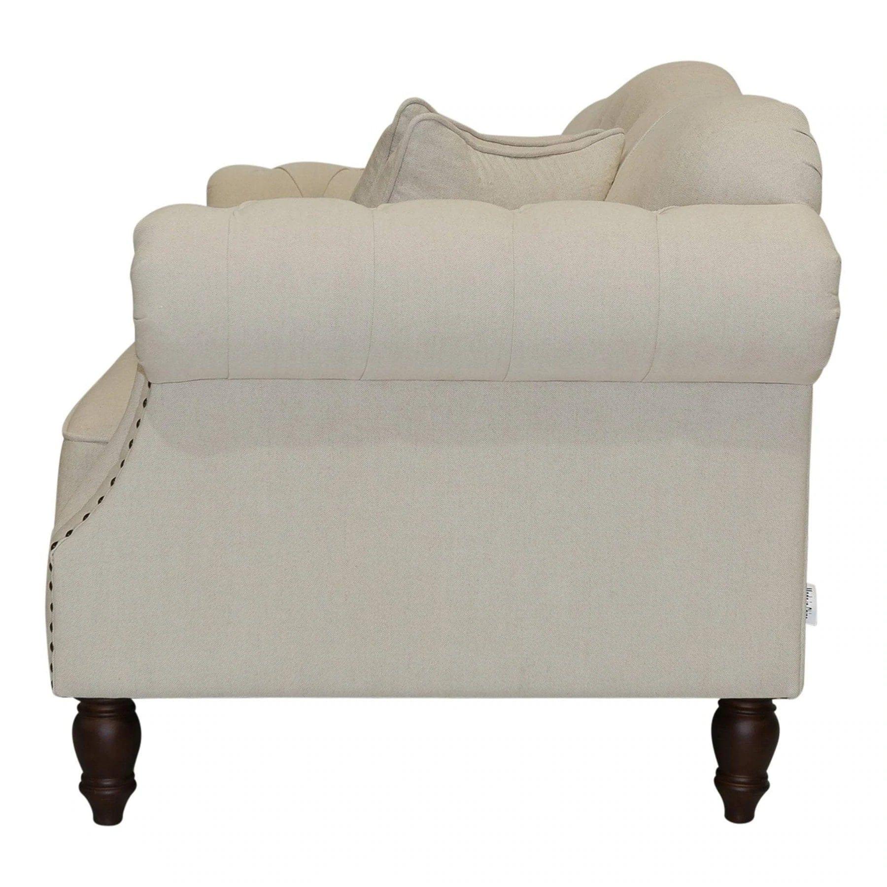 VAUCLUSE 3 SEATER FABRIC SOFA BEIGE COLOUR - Image 3