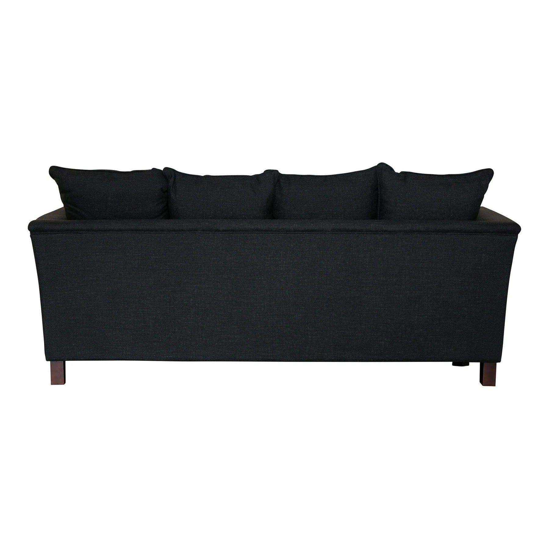 MANHATTAN 3 SEATER FABRIC SOFA BLACK COLOUR - Image 5