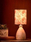 Wooden Dome Table Lamp Bird Printed Shade - 4