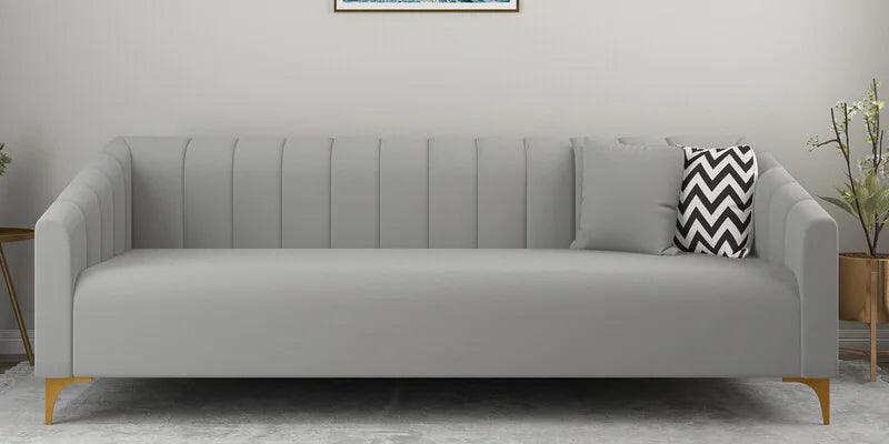 Velvet 3 Seater sofa in Bone White colour - Image 6