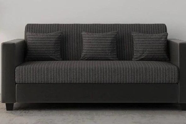 Fabric 3 Seater Sofa In Lama Black Colour