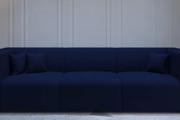 Fabric 3 Seater Sofa In Navy Blue Colour