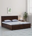Sheesham Wood King Size Bed In Provincial Teak Finish With Hydraulic Storage